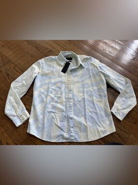 RTA Light Blue Button Down Shirt Japanese Fabric Cotton Blouse NWT Size Medium